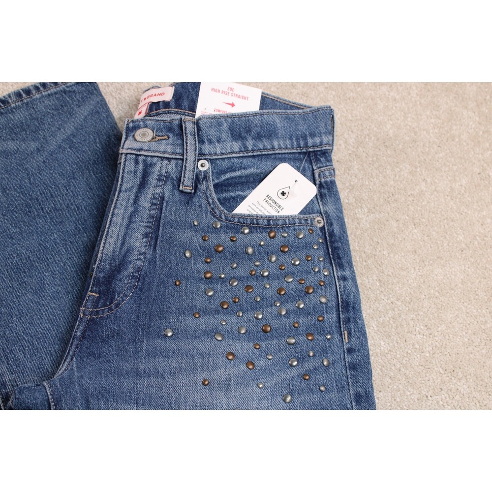 Lucky Brand Blue Straight Leg Jeans with Stud Detail